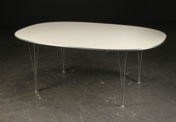 Piet Hein og Bruno Mathsson. Super Ellipse spisebord med udtræk og plader (3)
