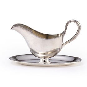 Danish silversmith. Silver sauce pot, year 1937