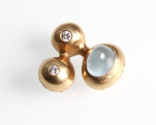 Ole Lynggaard. Fairytale lock with aquamarine and diamonds in 14 kt. gold from the Fairytale series