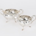 Cohr: Creamer and sugar bowl made of silver. (2)