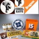 Samling FDB og Cirkelkaffe skilte og memorabilia