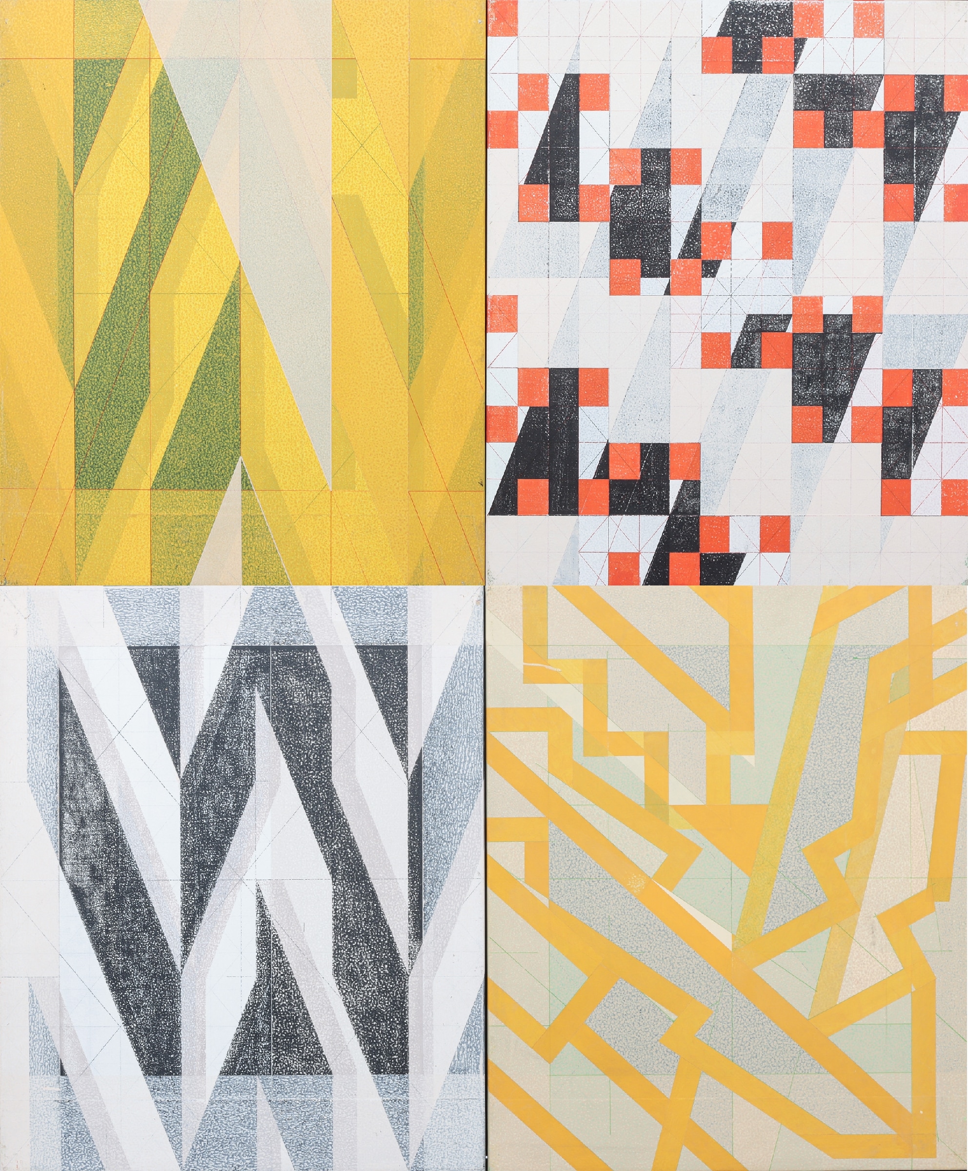 Søren Rosberg. Four compositions, mixed media (4)