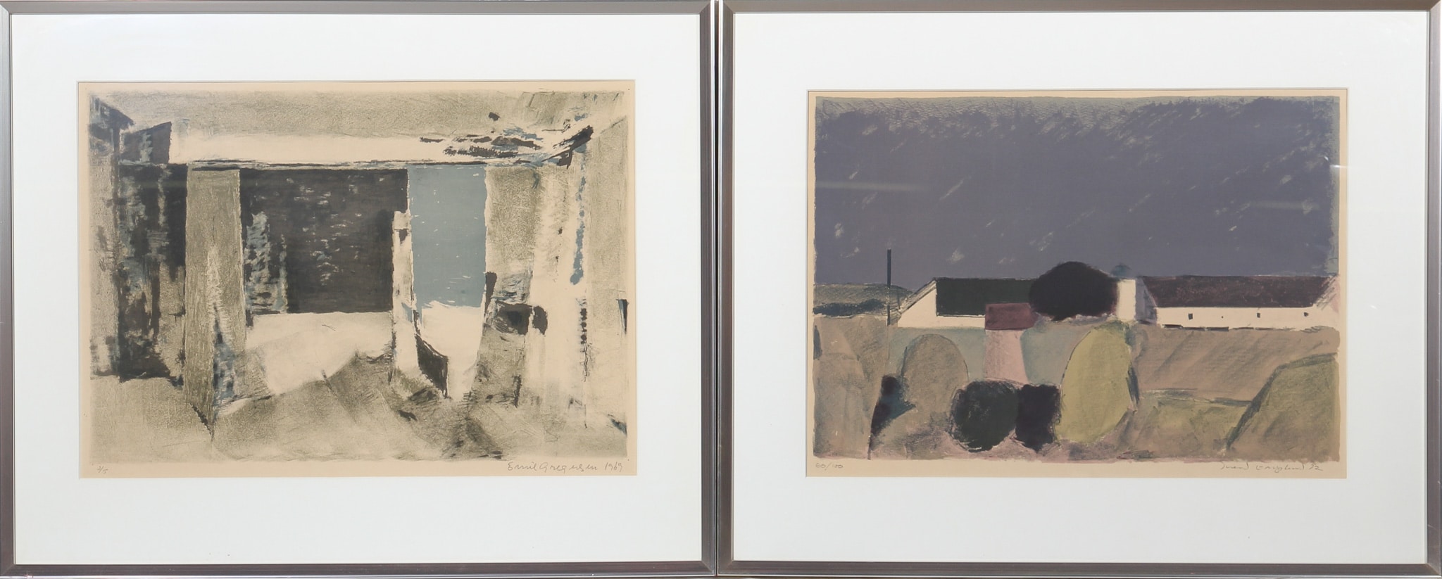 Emil Gregersen, Svend Engelund. Two lithographs (2)
