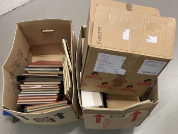 FRIMÆRKEPARTI. Diverse i 3 kasser med bl.a. Postfrisk Danmark med ca. 2500 i pålydende, lidt Tema samlinger Fugle/sommerfugle, Heste osv.