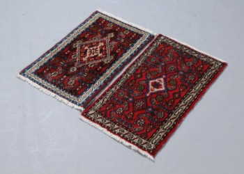 Persisk Nahavand. To tæpper, hhv. 90 x 50 cm og 80 x 90 cm