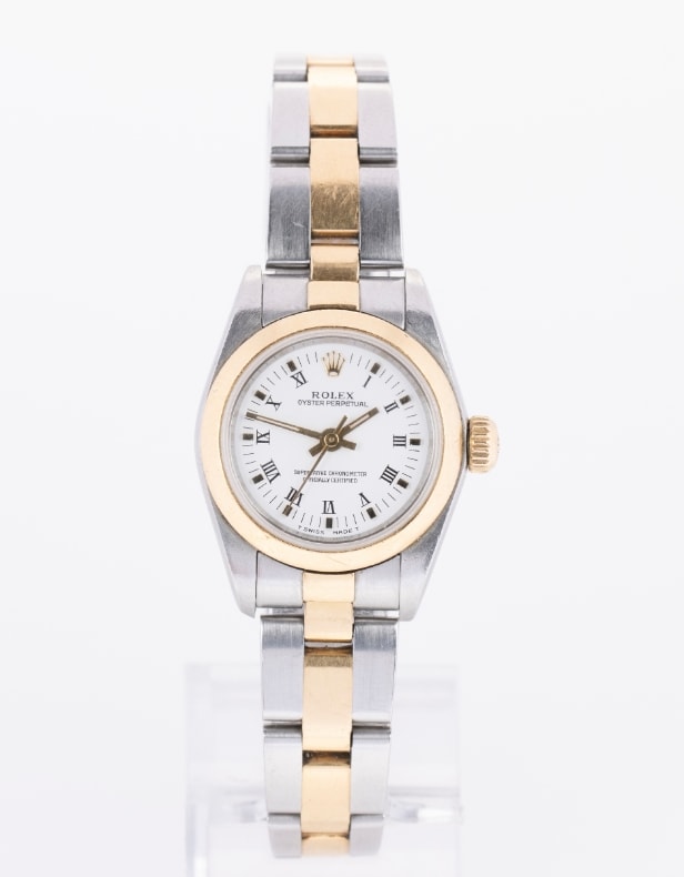 Rolex Oyster Perpetual dameur af 18 kt. guld og stål ref. 67183