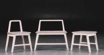Hiccups Design. Bænk, stol samt skammel. Model Njord (3)
