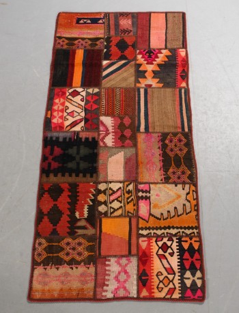 Persisk patchwork kelimtæppe, 82x185 cm.