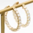 Pair of brilliant-cut 14k gold hoop earrings with Lab Grown diamonds of 2.00 ct. (2)