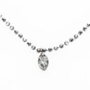 Drop necklace of 18 kt. white gold with diamonds, total approx. 0.49 ct.