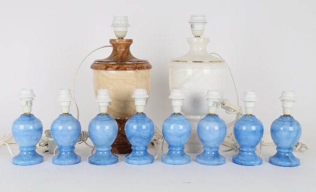 Santa Rita, Spain: Ten alabaster table lamps, late 1900s (10)