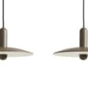 975. Beaverhausen for Woud. A pair of pendants model 'LU', taupe, Ø 33 cm (2)