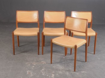 N. O. Møller. Sæt på fire spisestole, teak, model 80 (4)