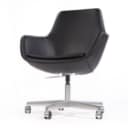 Arne Jacobsen. Kontorstol i sort læder, model 3211 'Lille Giraf'