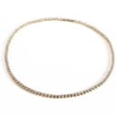 Diamond necklace in 14 kt. gold with 101 diamonds, clasp with 7 diamonds