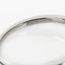 Ring of 9 kt. white gold with freshwater pearl and diamonds, size 55