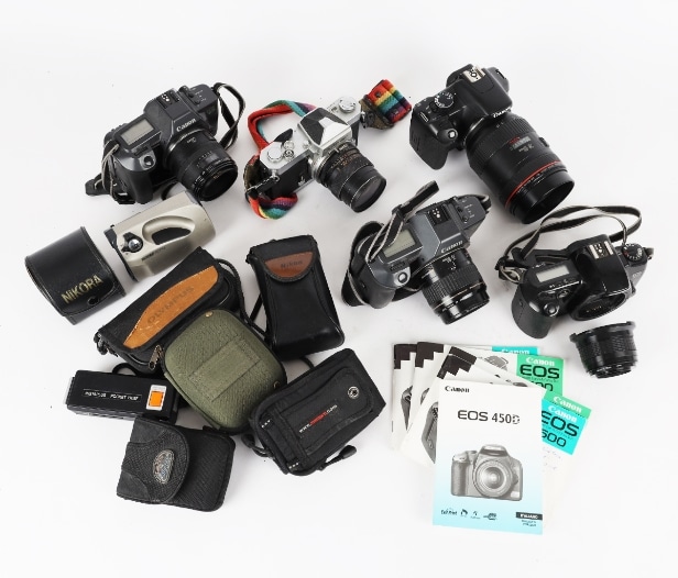 Canon, Nikkormat and others: A collection of cameras