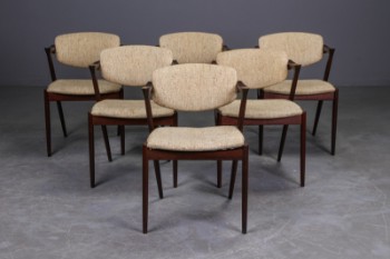 Kai Kristiansen, 6 teak dining table chairs model 42 (6)