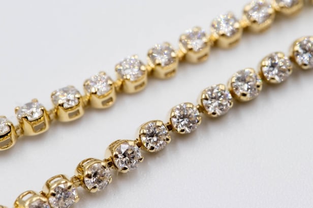 Tennisarmbånd af 14 kt guld, Lab Grown diamanter, 3.00 ct