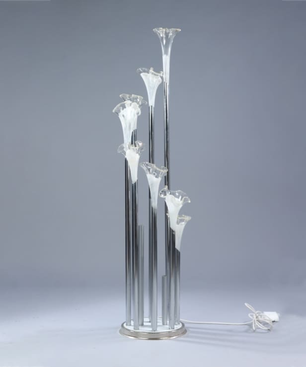 Venini. Flower-shaped floor lamp made of murano glass from the 70s