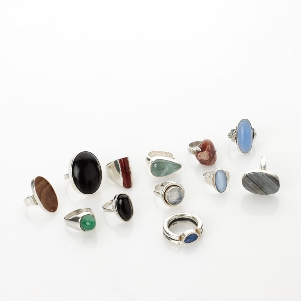 M.P.Christoftersen, NE From et al. Collection of silver rings 102.6 g.