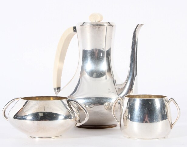 A. F. Rasmussen. Coffee service made of sterling silver (3)