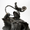 Stephan Sinding 1846 - 1922. Skulptur af gips, lurblæser