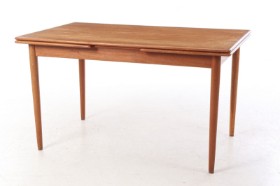 Rectangular teak dining table with Dutch extension, 1960s