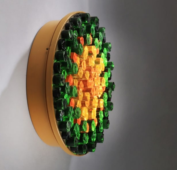 Italian wall lamp of multicolored Murano glass from the 60s