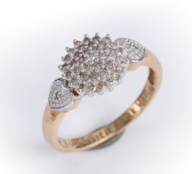 'Together Forever' diamond pavé ring in 9 kt. gold, 0.20 ct.