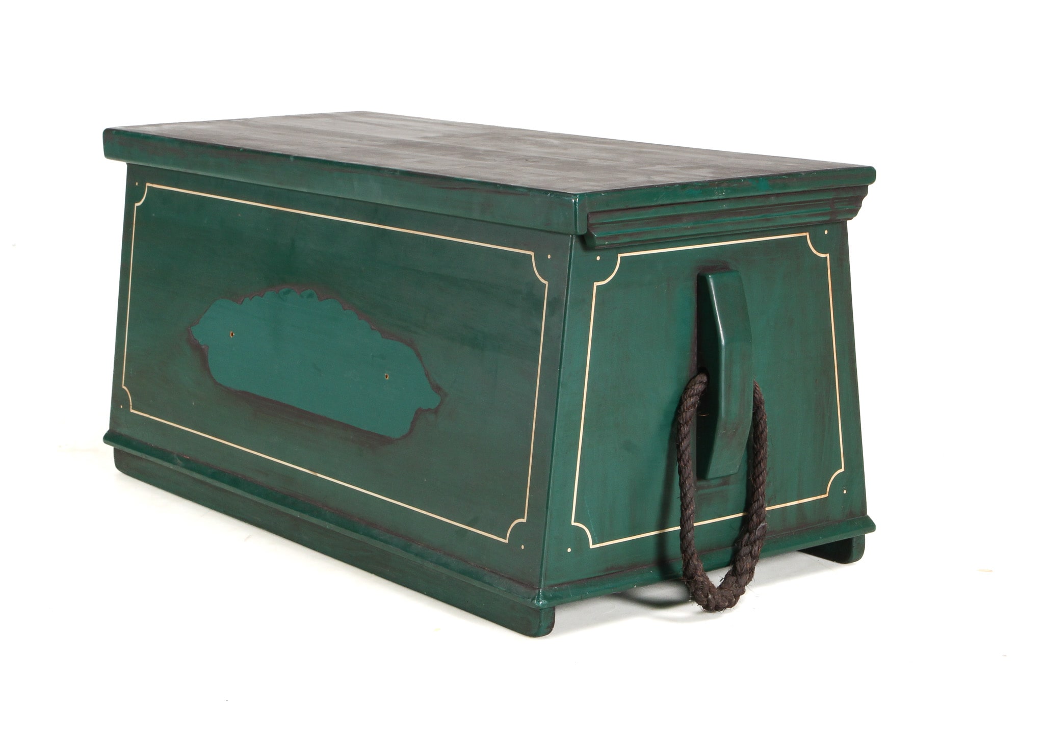 Ship's chest made of painted wood.