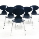 Arne Jacobsen. Myren. Seks spisestole / stabelstole, model 3101 (6)