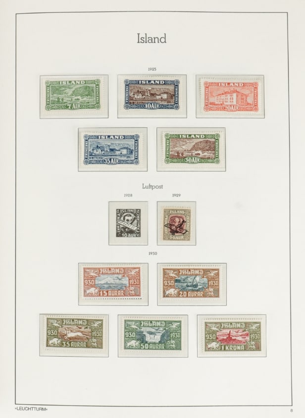 LOT 48. ICELAND. 1876-1986. Beautiful unused/mint collection in Leuchtturm album.