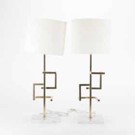 Stéphane Davidts. Pair of marble and brass table lamps (2)