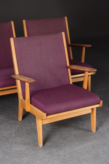 Tre lænestole af teak og bøg, 1960erne (3)
