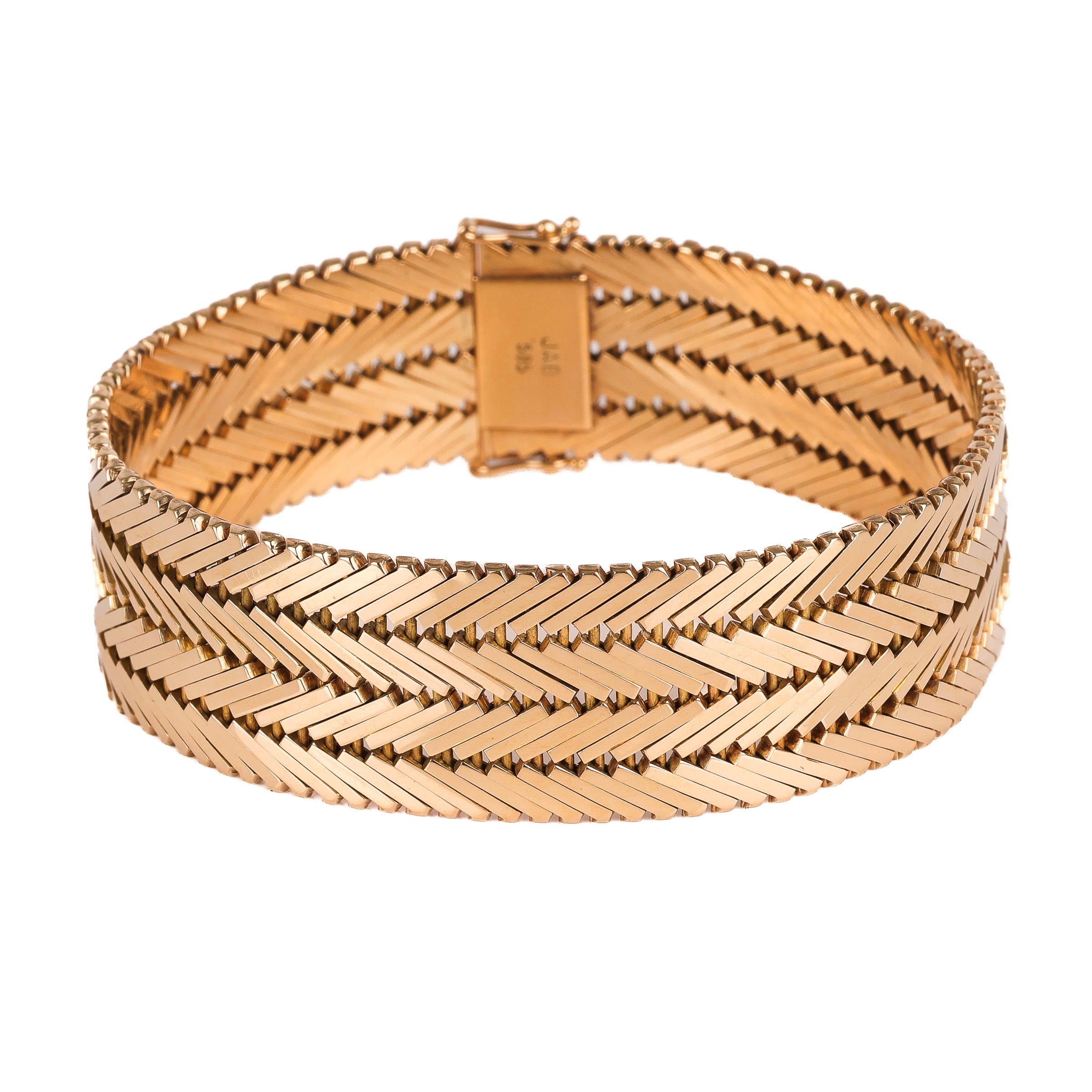 Jørn Arne Backhausen: Wide Geneva bracelet of 14 kt. gold, 42.5 g