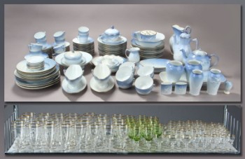 Bing & Grøndahl. Måge service af glas og porcelæn. (229)