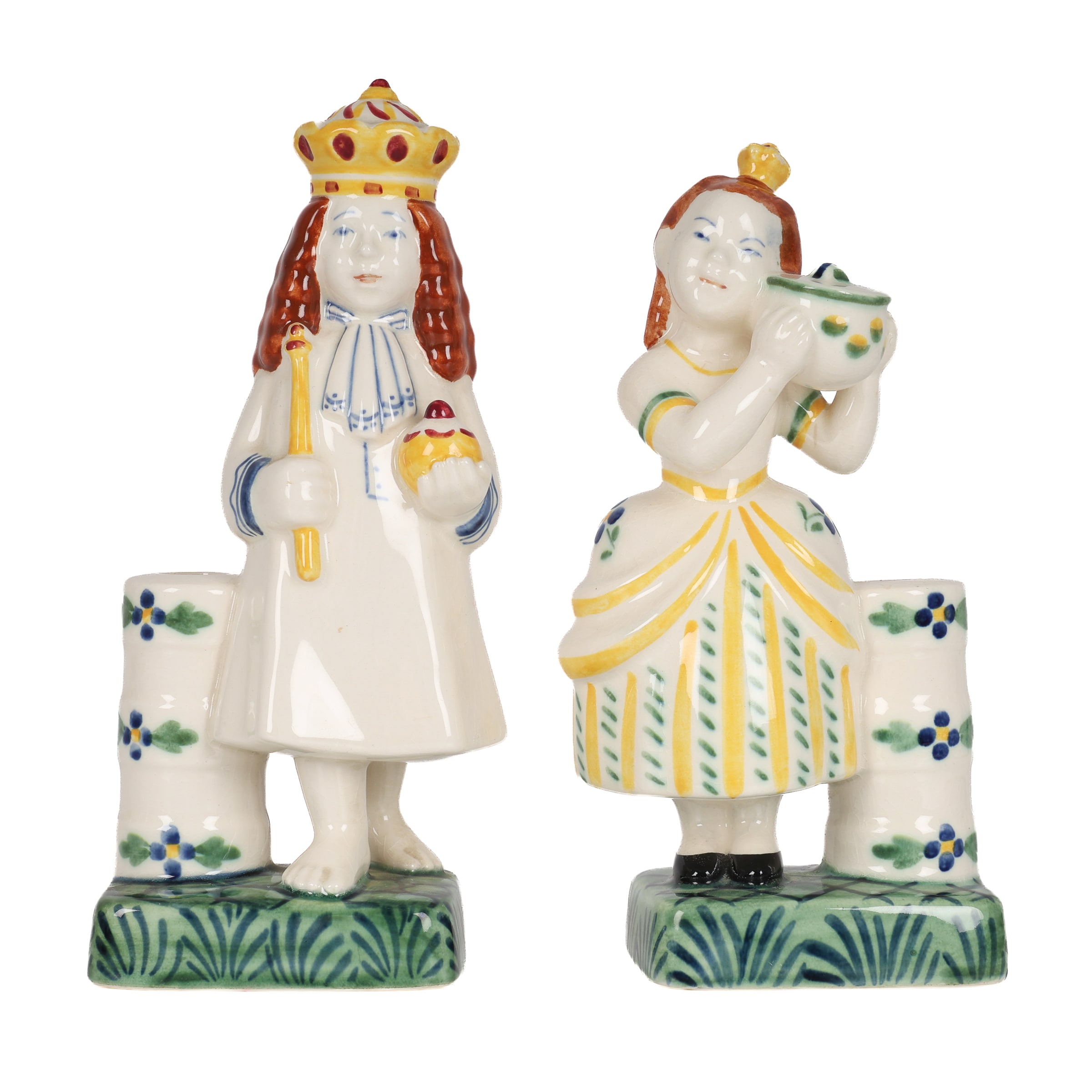 Aluminia: Children's Aid Day figures, 'The Emperor's New Clothes' and 'The Pig Boy' (2)