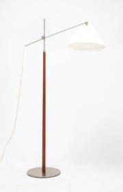 Danish design: Floor lamp of teak and steel, 1970s