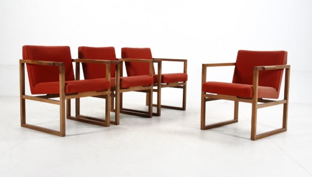 Søborg Furniture, attributed. Four armchairs, oak (4)