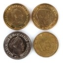 Samling mønter: Tysk guld-dukat, Langen Hessen, DK Jubilæumsmønter, Medaljon Chr, Ix mfl. (16)