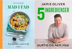 'Mad i fad' af Anne van der Merwede og '5 ingredienser - hurtig og nem mad' af Jamie Oliver (2)