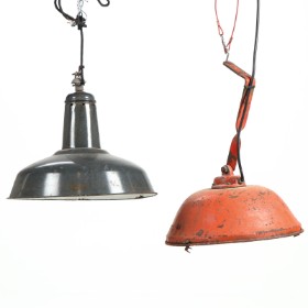 Two industrial vintage lamps.(2)