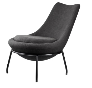 Poul M. Volther for FDB. Lænestol - L40 Bellamie - Mørkegrå/sort