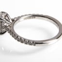 Diamond ring (lab produced) of 18 kt. white gold, ring size 52