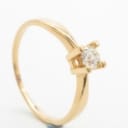 Solitaire ring with brilliant cut diamond of approx. 0.30 ct. 14 kt. gold, size 58