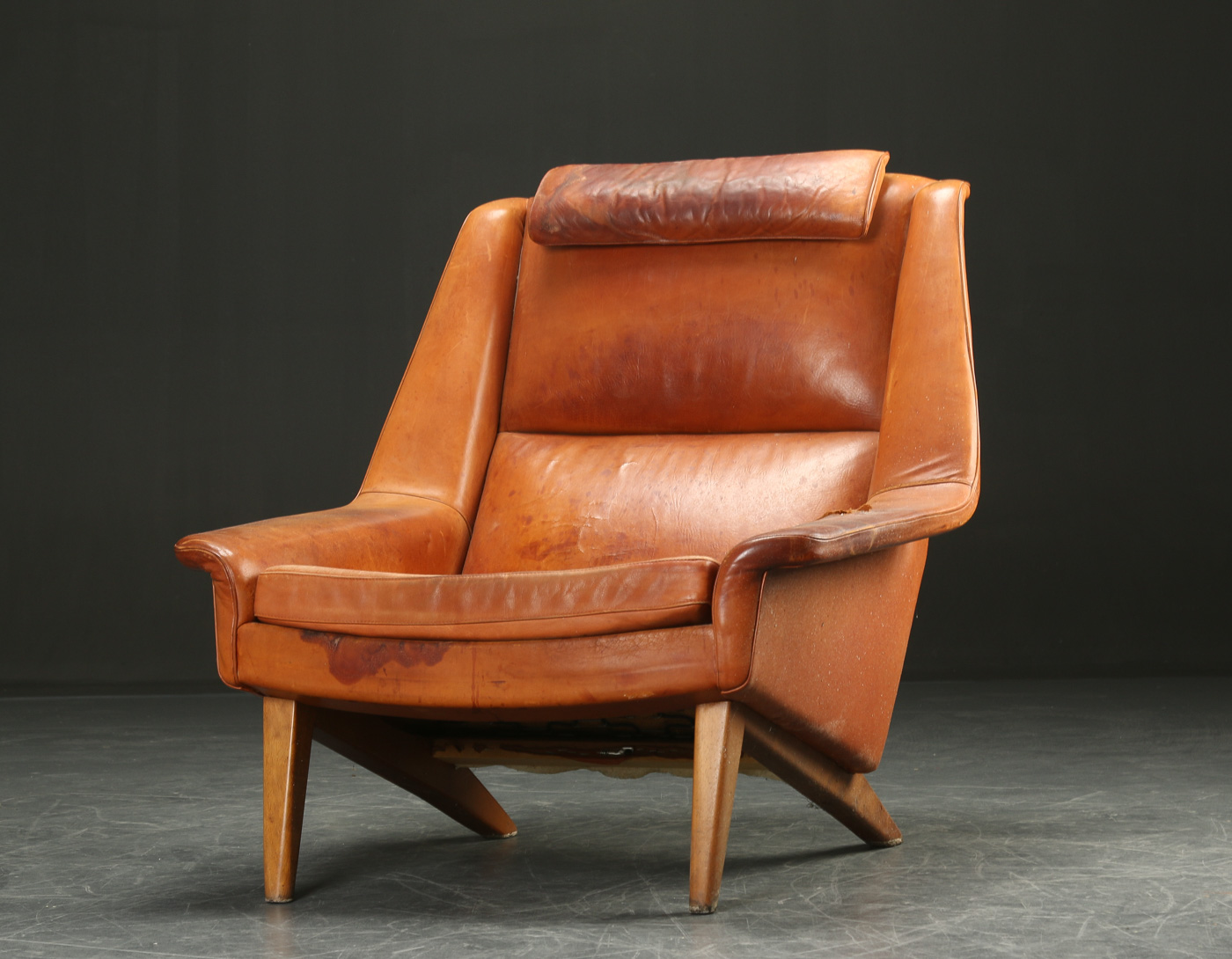 Ohlsson. Lænestol, læder, Hansen, model 4410, 1960'erne |