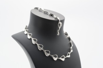 Randers Sølv, smykkesæt af sterling sølv, halskæde og armlænke (2)