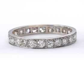 Eternity ring in 18 kt. white gold with Swiss Cut diamonds, 1.68 ct., large size.