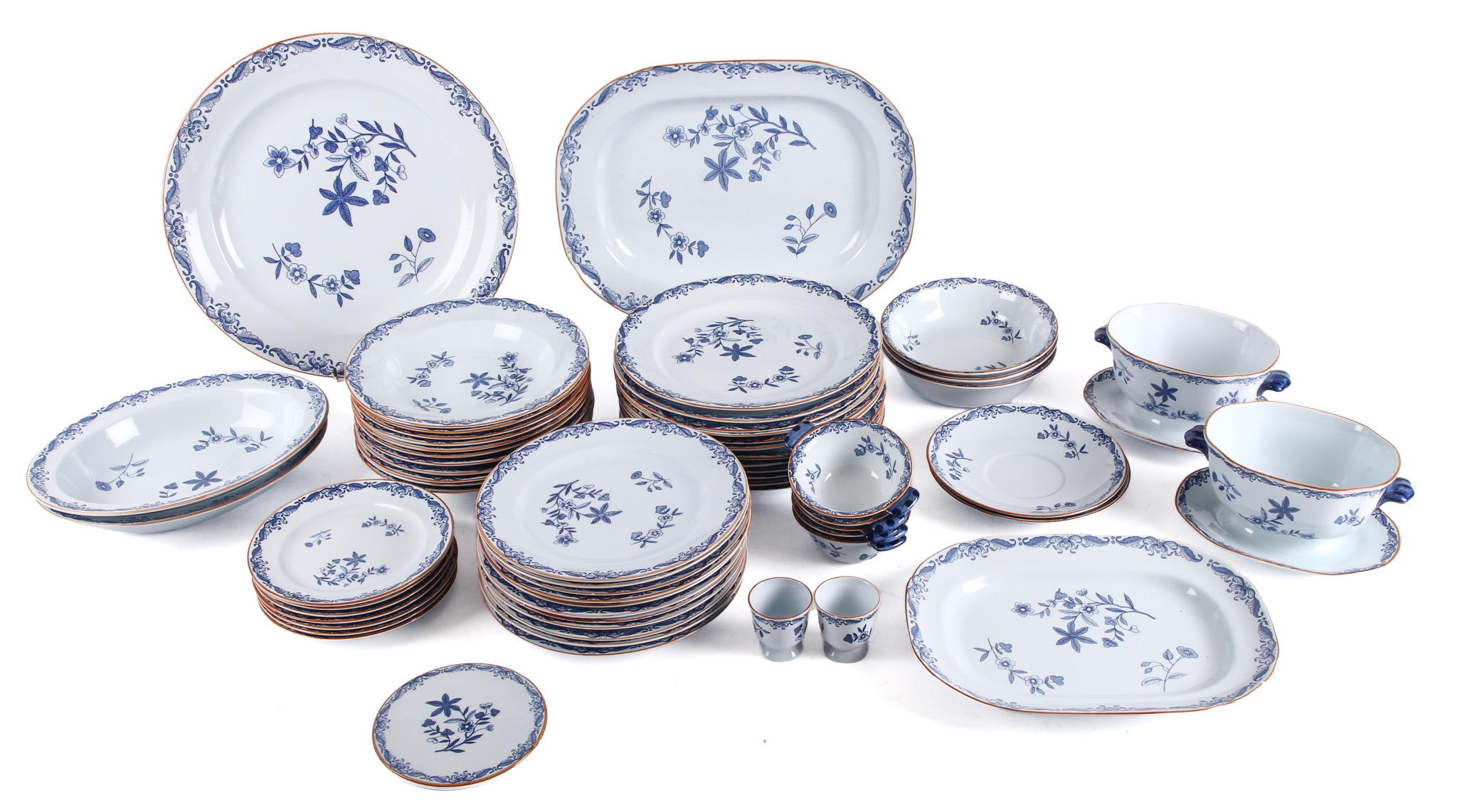 Rörstrand. East Indies / Ostindia. Various pieces of faience (60)